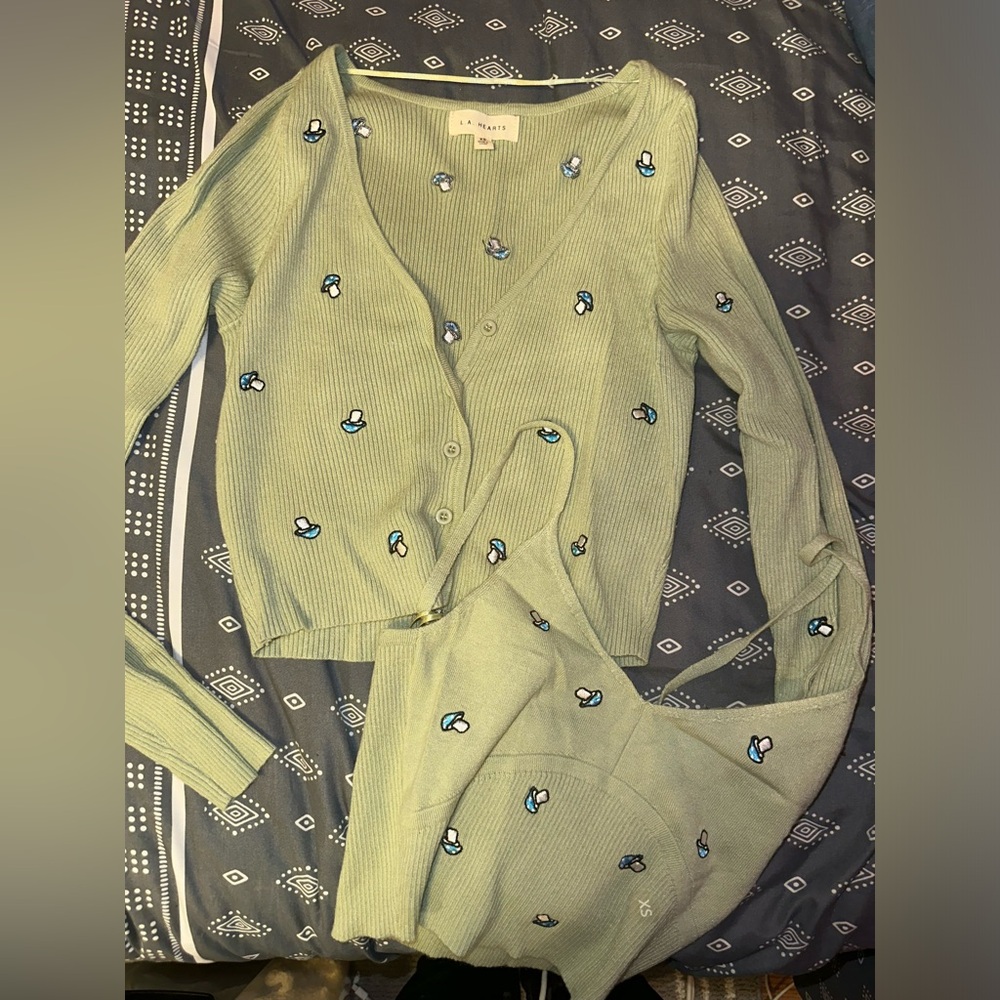 Mushroom Tank & Cardigan